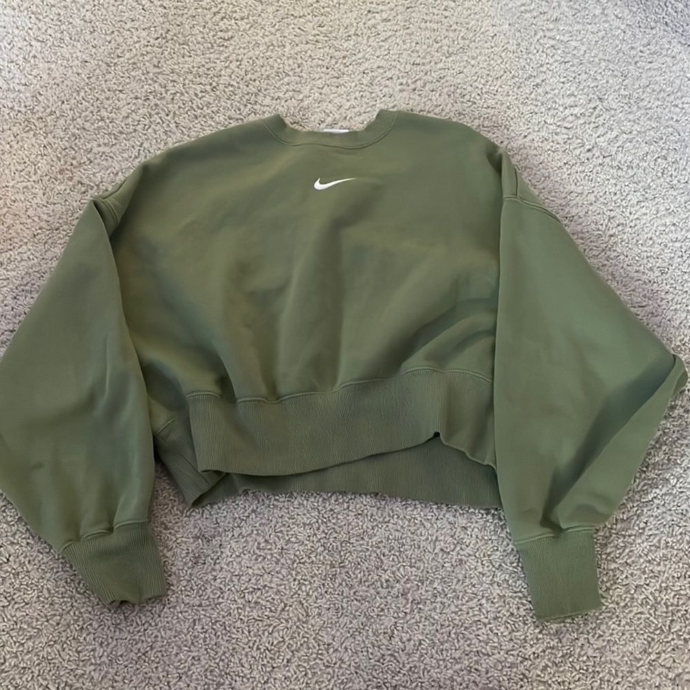 Green Cropped Nike Crewneck